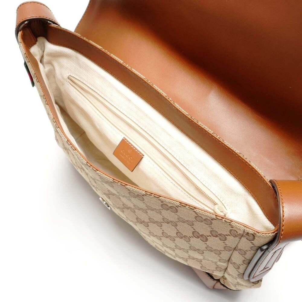 GUCCI Authentic Brown Canvas Shoulder Bag - Picture 10 of 12